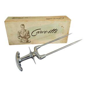 Vintage Carve-ette Meat Carving Fork Made By Gerity Stainless Steel In Box USA